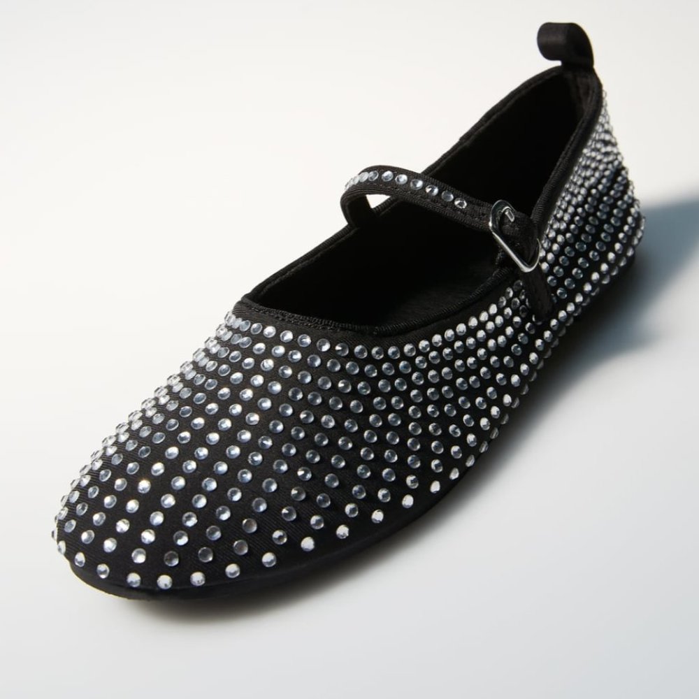 Studded Mary jane flats